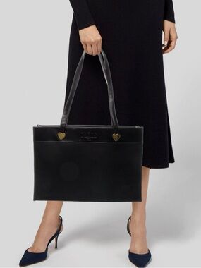 YSL Paris Black Tote Bag – Gold Heart Hardware